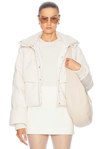 SIMKHAI Lana Puffer Jacket in Cream