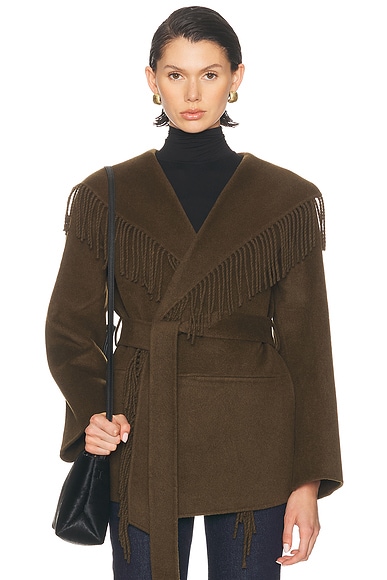 SIMKHAI Rowen Fringe Jacket in Alligator