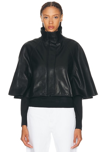 SIMKHAI Orvik Cape Jacket in Black