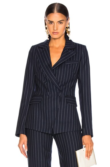 Pinstriped Fitted Blazer