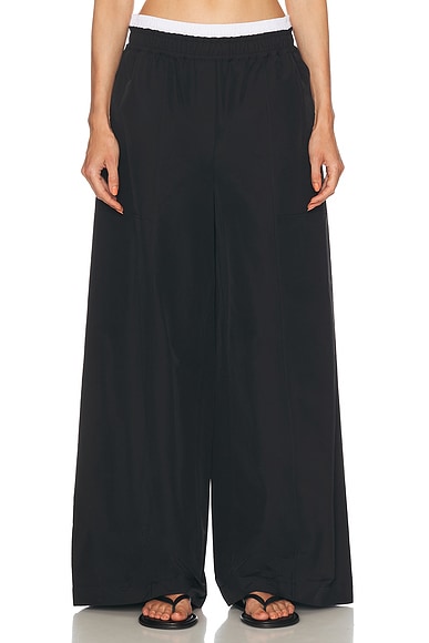 SIMKHAI Olly Double Waistband Pant in Black Multi