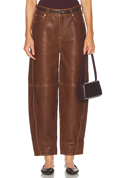 SIMKHAI Waldon Curved Leg Pant in Cocoa