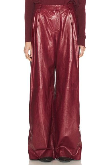 SIMKHAI Kobie Wide Leg Pant in Cranberry