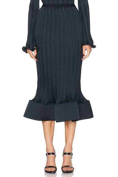 SIMKHAI Hollis Midi Skirt in Black