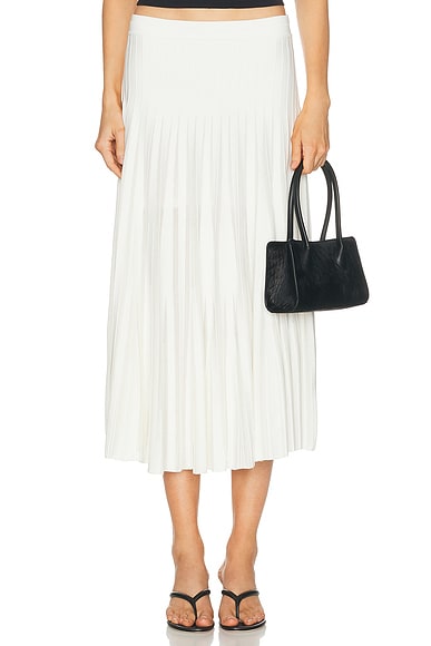 SIMKHAI Margoux Knit Midi Skirt in Ivory