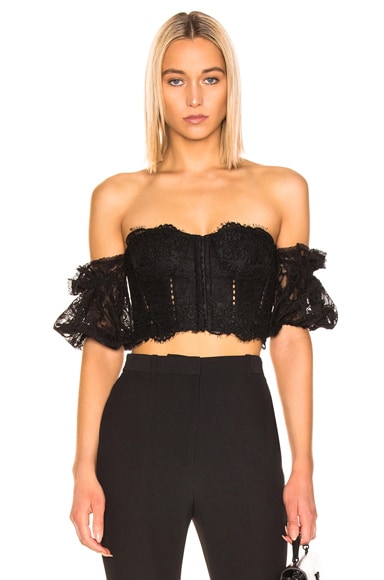 Multimedia Corded Lace Bustier Top
