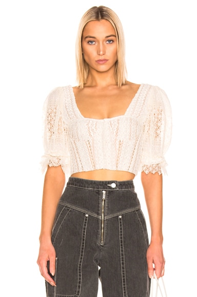 Mixed Knit Lace Bustier Top