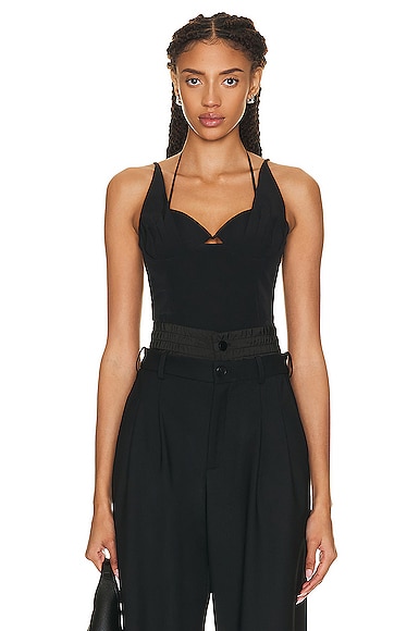Ayisha Technical Cocktail Crepe Draped Bustier Top
