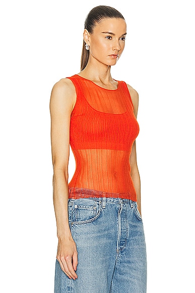 Shop Simkhai Oakley Bralette Tank Top In Flame