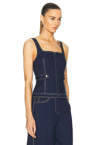 Simkhai Dolce Zip Up Top In Midnight