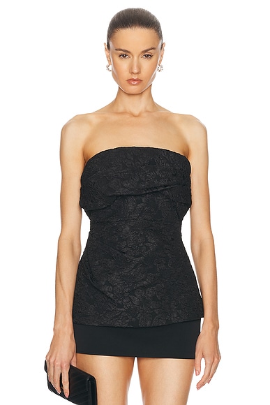 SIMKHAI Gael Draped Top in Black