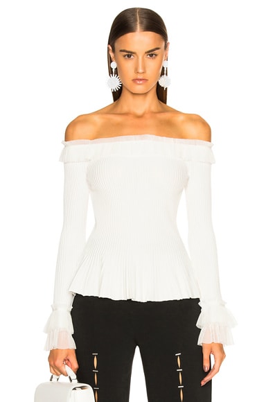 Pleated Off Shoulder Top
