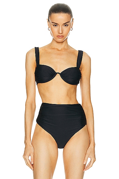 SIMKHAI Anniston Bikini Top in Black