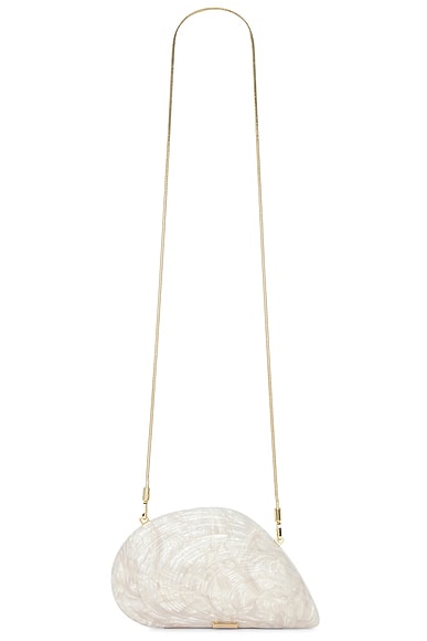 SIMKHAI Bridget Pearl Oyster Clutch in Ivory
