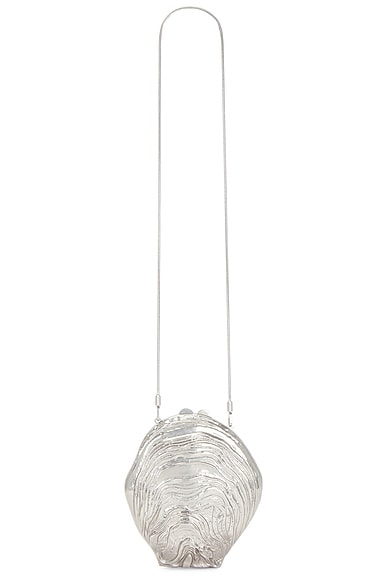 SIMKHAI Cove Shell Clutch in Silver