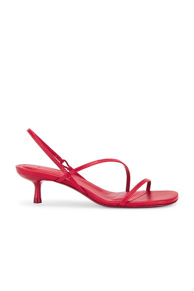 Mansur Gavriel Suede Single Strap Heels in Blush Suede FWRD