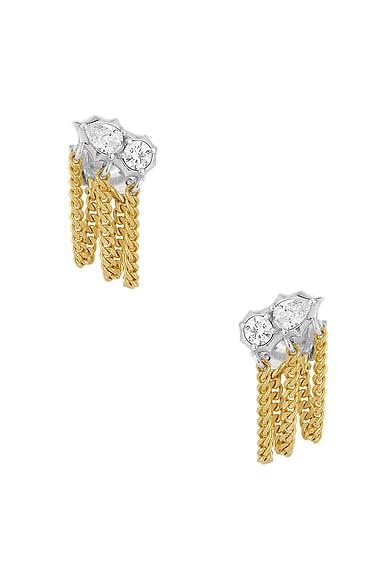 Posey Two Tone Chain Loop Earrings