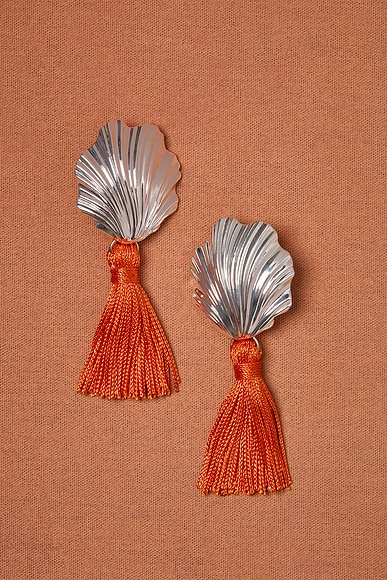 Julietta for FWRD Coquille Earrings in Silver & Orange