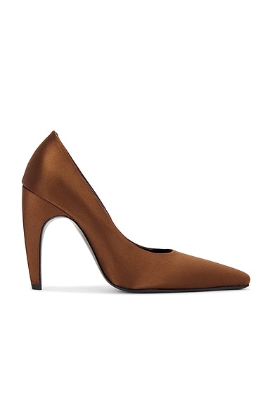 Jude Fame Pump in Brown Satin