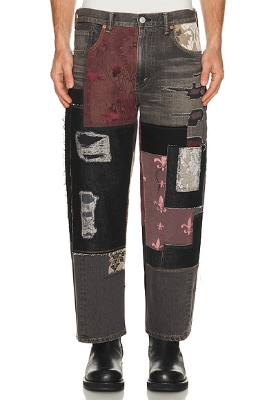 Junya Watanabe x Levi's Patwork Denim Pants in Black & Mix