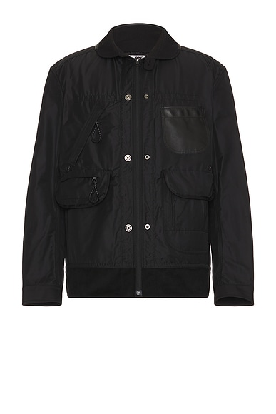 Junya Watanabe Oxford And Polyester Matte Cloth Bagjack Jacket in Black