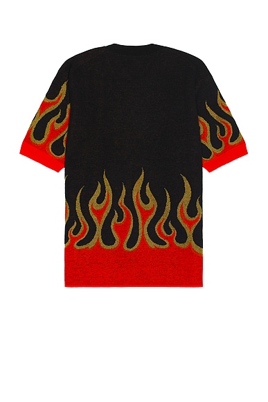 Shop Junya Watanabe Mix Jacquard Shirt In Black & Red