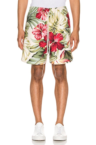 Jungle Kilikopela Shorts in Cream Hibiscus | FWRD