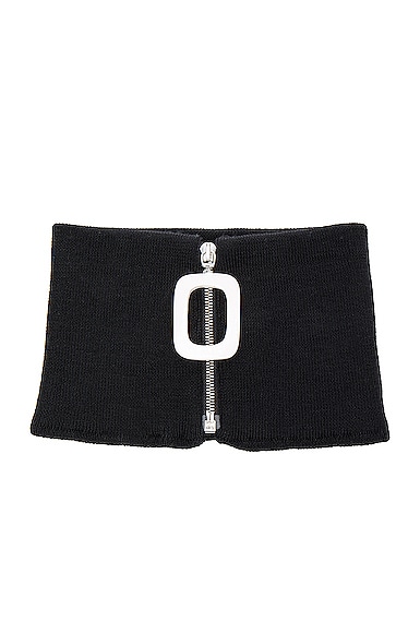JW Anderson Neck Band with Zip Detail in Black