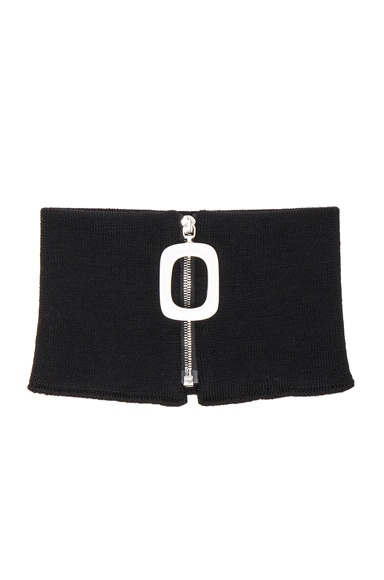 JW Anderson Zip Neckband in Black | FWRD