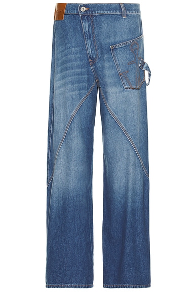 JW Anderson Twisted Workwear Jeans in Light Blue