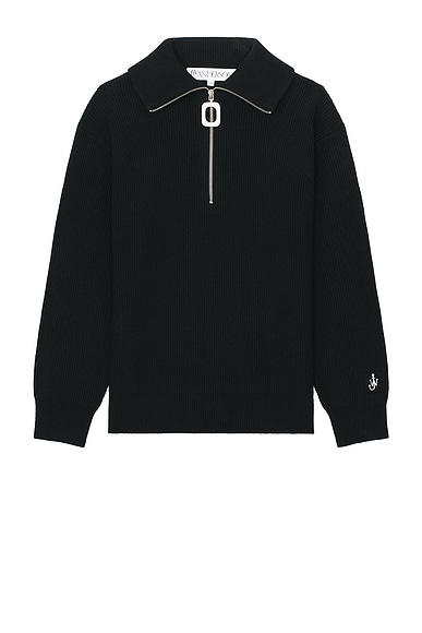 JW Anderson Half Zip Jumper in Black