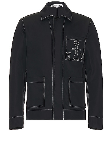 JW Anderson Contrast Seam Workwear Jacket in Black