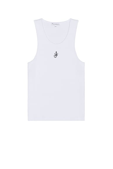 JW Anderson Anchor Embroidery Tank Top in White