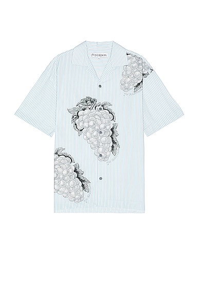 Shop Jw Anderson Boxy Fit Short Sleeve Shirt In Light Blue