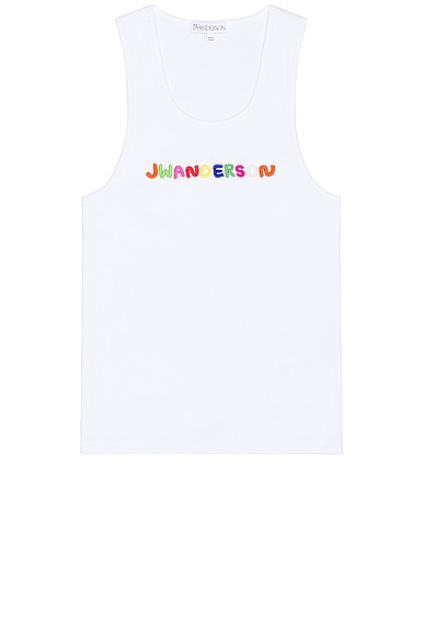 JW Anderson Logo Embroidery Tank in White
