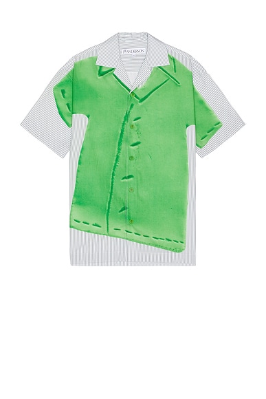 Shop Jw Anderson Clay Trompe L'oeil Print Short Sleeve Shirt In Light