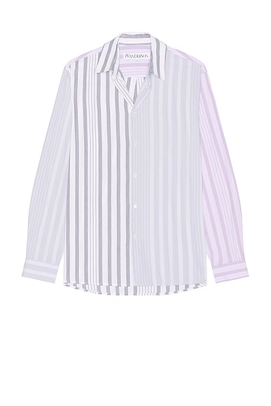 JW Anderson Multi Stripe Patchwork Shirt in Multi