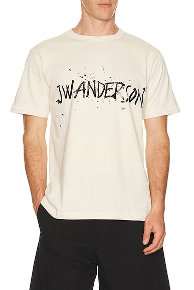 JW Anderson Circular T-Shirt in Ecru