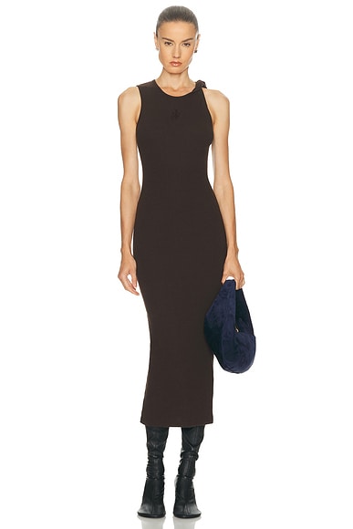 Anchor Embroidery Twisted Strap Dress