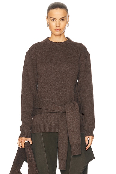 Draped Tie Front Sweater