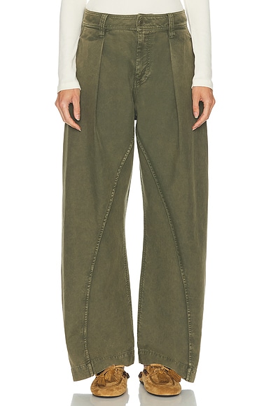 JW Anderson Twisted Seam Trouser in Olive