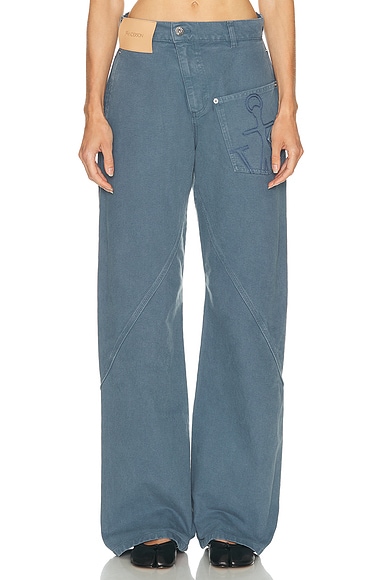 JW Anderson Twisted Workwear Trouser in Steel Blue