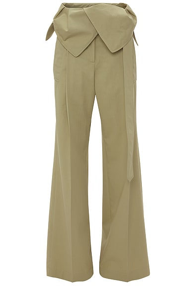 JW Anderson Fold Over Trench Trouser in Flax