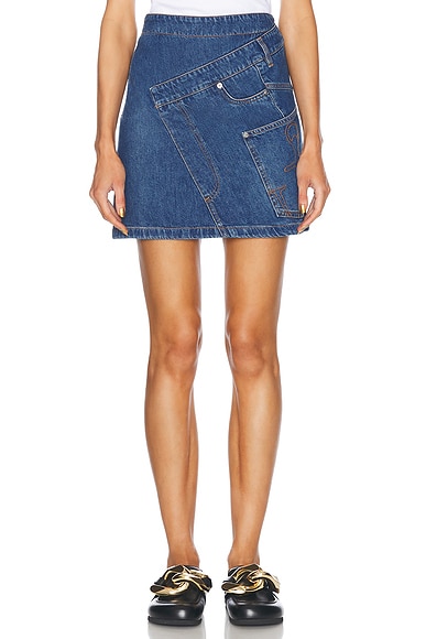 JW Anderson Twisted Mini Skirt in Light Blue