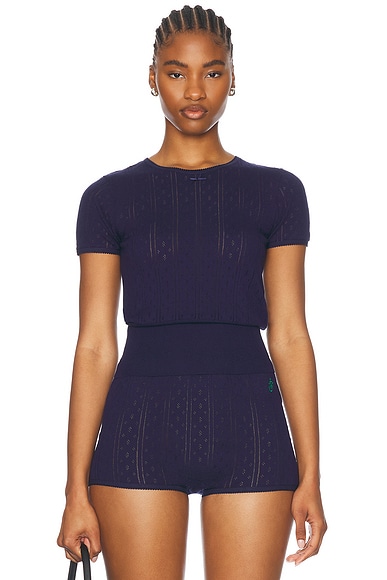 Pointelle Cap Sleeve Top