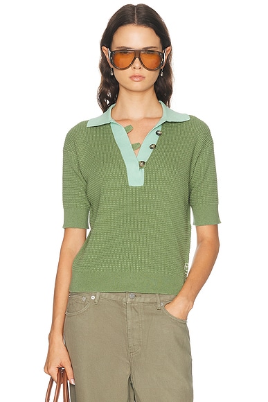 JW Anderson Short Sleeve Polo in Peppermint