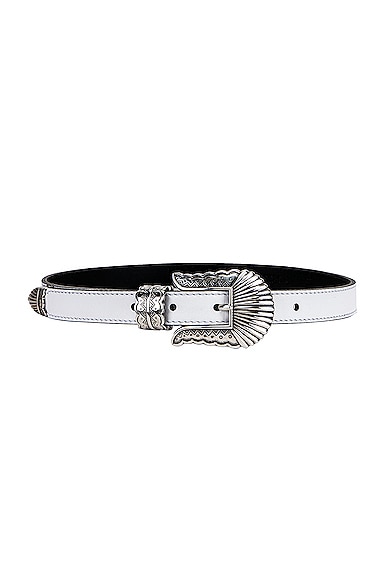 KATE CATE Thin Kim Belt in White
