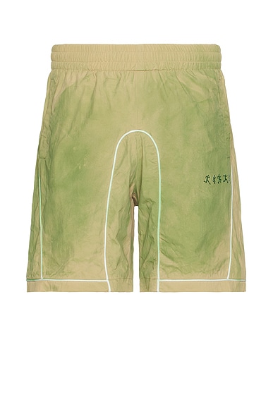 KidSuper Gradient Nylon Tech Shorts in Green
