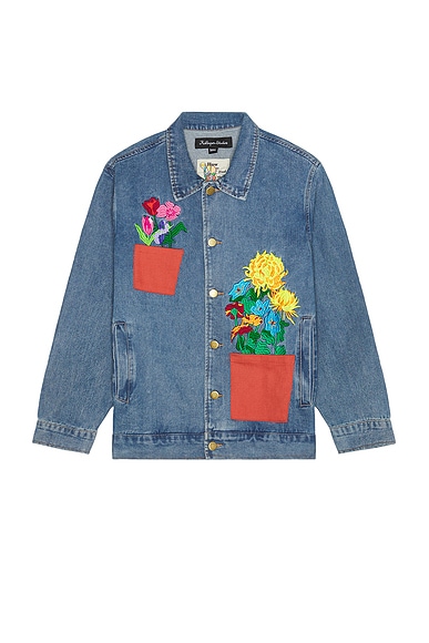 KidSuper Flower Pots Denim Jacket in Blue