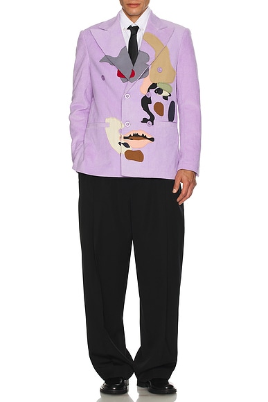 Patchwork Face Corduroy Suit Top